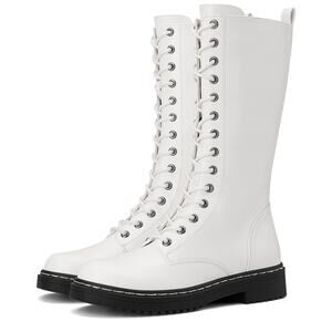 Women's  Boots Mid-Calf Boots Lace Up Side Zipper Size 7.5